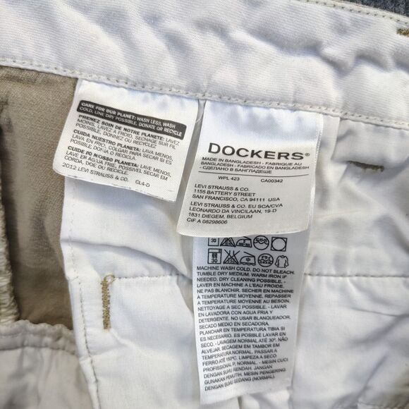 Dockers Men's Chino Shorts Tan Size 42 Cotton Blend Slash Pockets - Picture 12 of 14